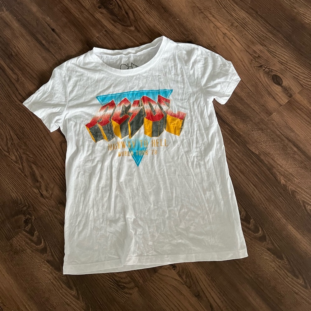 Chaser ac/dc white soft tshirt graphic tee